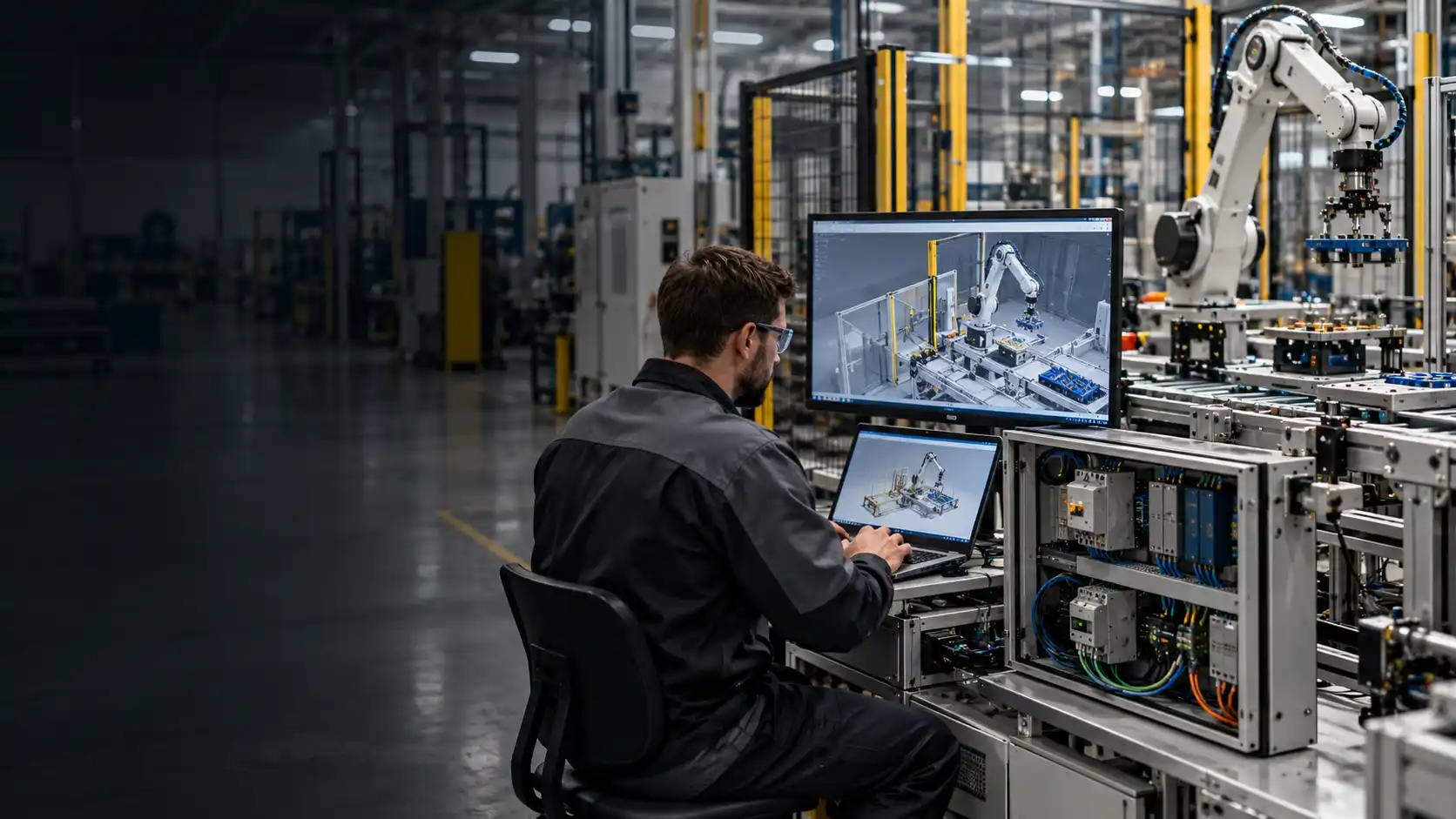 Illustrative connected manufacturing operation with digital monitoring equipment